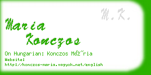 maria konczos business card